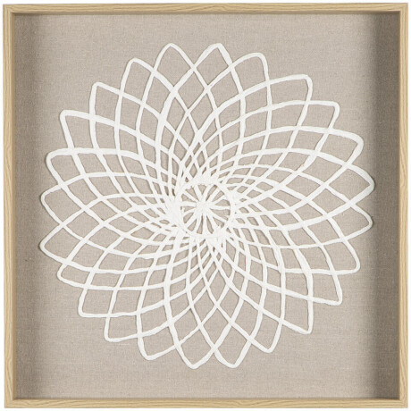Leen Bakker - Schilderij Flower Off-white /glas - 50x50 Cm - MDF - Wit#Crème#Beige - 5.5x50x50 Cm