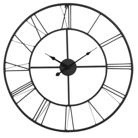 Leen Bakker - Wandklok Mitchel - Ø60 Cm - Metaal - Zwart