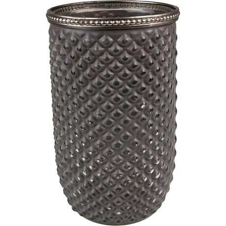 Clayre & Eef Theelichthouder Ø 10x17 cm Grijs Glas