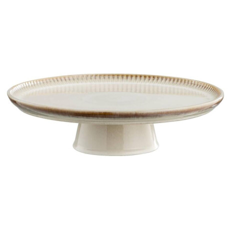 Leen Bakker - Taartplateau Camille - - Ø31 Cm - Stoneware - Beige - B8 Cm