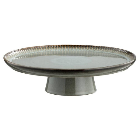 Leen Bakker - Taartplateau Camille - - Ø31 Cm - Stoneware - Groen - B8 Cm
