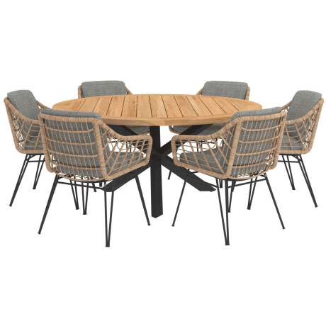 4 Seasons Outdoor Tuinset Cottage Prado  Teak-Anthracite 160 cm