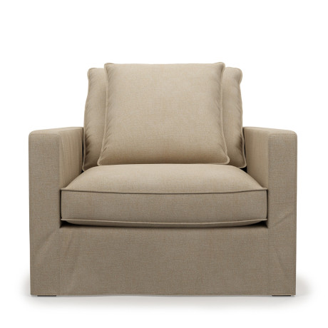 Fauteuil Lennox, Natural, Washed Cotton