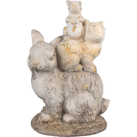 Clayre & Eef Decoratie Beeld Konijn 43 cm Bruin Beige Magnesium (MGO)