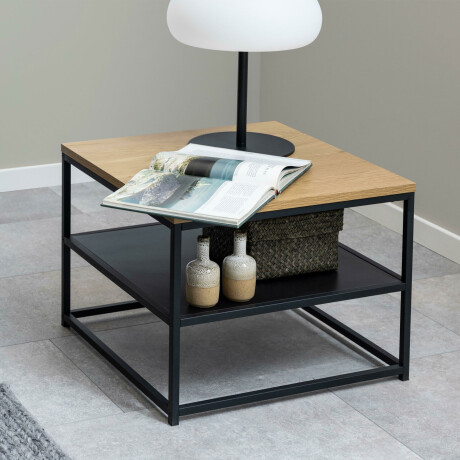 Bendt Salontafel 'Ture' Eiken en metaal, 55 x 55cm