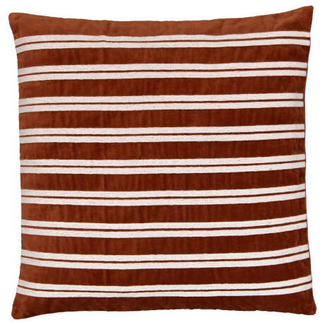 HEMA HEMA Kussenhoes 50x50 Terra Fluweel Met Strepen (terra)