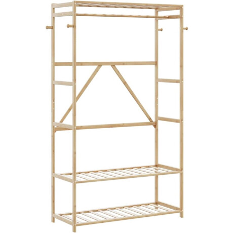 vidaXL - Kledingrek - met - schappen - 110x40x175 - cm - bamboe