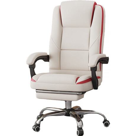 Bureaustoel kunstleer met wielen en voetensteun "Maissa" - Beige - lichtbruin