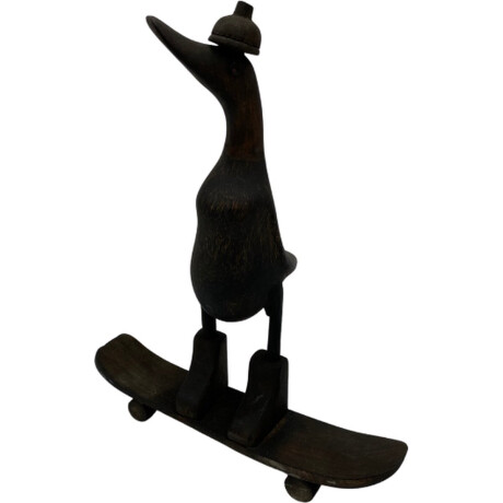 Decoratiebeeld Vogel op skateboard vintage bruin zwart 30 x 24 cm | 988944 | Home Sweet Home | Stoer & Sober Woonstijl