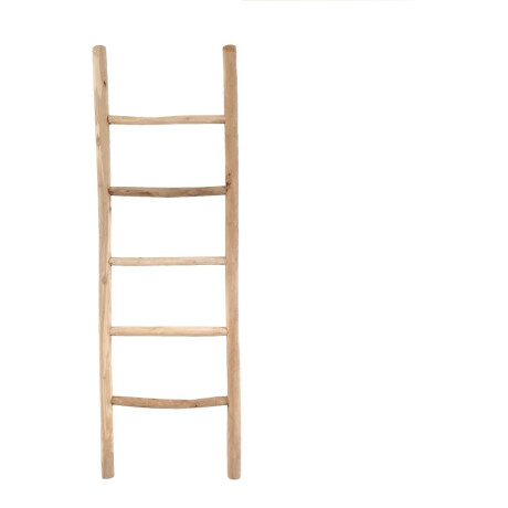 Teakea Decoratie Ladder - 175 cm - Teakhout - Handdoekladder Eiken Look - 5 Treden - Naturel - Sierladder