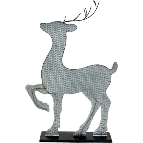 Clayre & Eef Beeld Hert 80 cm Grijs Ijzer Decoratie figuur