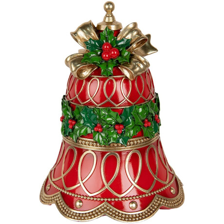 Clayre & Eef Kerstdecoratie Beeld Bel Ø 32x41 cm Rood Kunststof