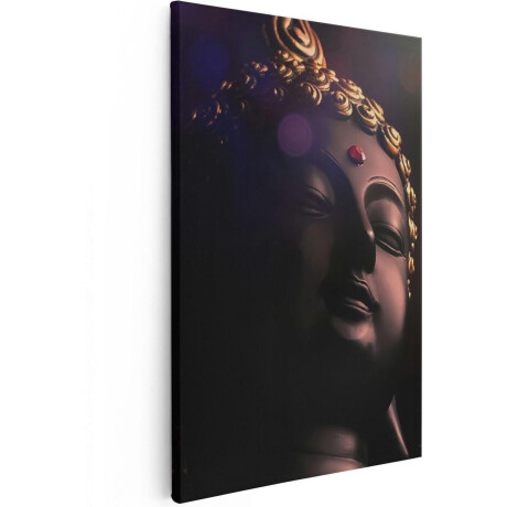 Artaza Canvas Schilderij Boeddha Beeld Met Gouden Sierraden - 40x60 cm - Wanddecoratie Slaapkamer - Poster Schilderijen - Muurdecoratie