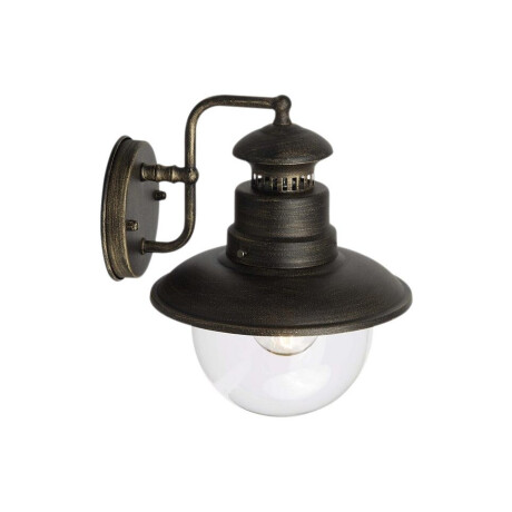 Brilliant Leuchten Wandlamp voor buiten ARTU 26 cm hoogte, e27 max. 60 w, metaal, hangend zwart/goudkleur, rustiek