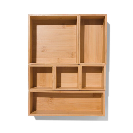 HEMA HEMA Lade Organizer 32,5x25x5,5 6-delig Bamboe (bruin)