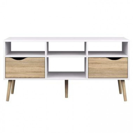 TV-meubel Delta 6-vaks - wit - 57,4x117,1x39 cm - Leen Bakker