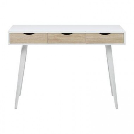 Bureau Montijo - wit/bruin - 77,1x110x50 cm - Leen Bakker