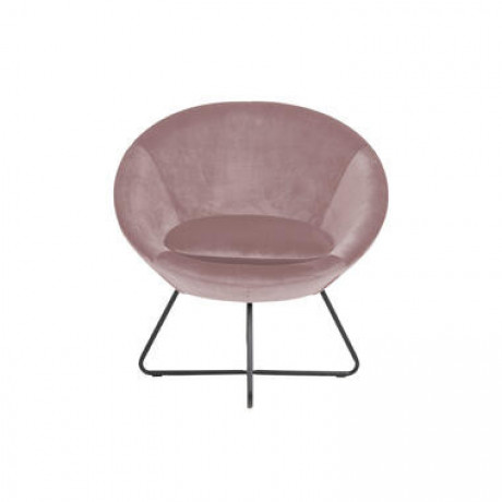 Fauteuil Forli - fluweel - roze - Leen Bakker