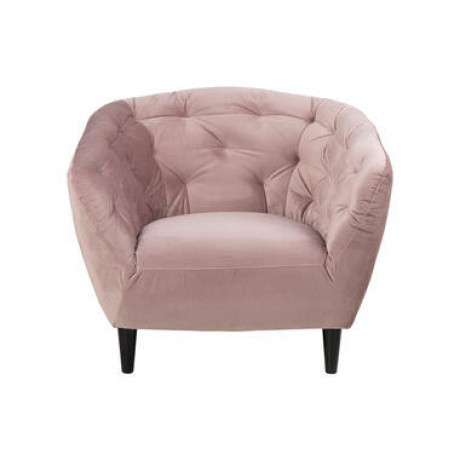 Fauteuil Liz - fluweel - roze - Leen Bakker