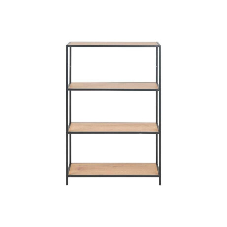 Leen Bakker - Boekenkast Jaxx - Eikenkleur - 114x77x35 Cm - Metaal/MDF - Bruin#Zwart