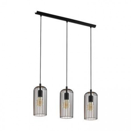 EGLO hanglamp Roccamena 3-lichts - zwart/koperkleurig - Leen Bakker