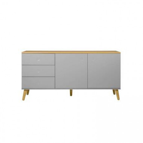 Tenzo dressoir Dot - grijs/eiken - 79x162x43 cm - Leen Bakker