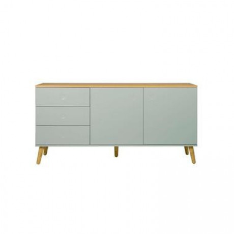 Tenzo dressoir Dot - lichtgroen/eiken - 79x162x43 cm - Leen Bakker