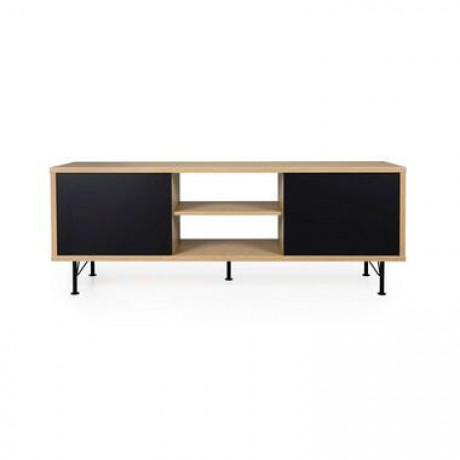 Tenzo tv-meubel Flow - eikenkleur/zwart - 60x164x44 cm - Leen Bakker