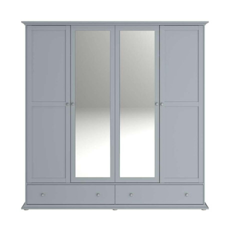 25% korting - Leen Bakker - Kledingkast Margaux - 202x199,5x53 Cm - Spaanplaat - Grijs