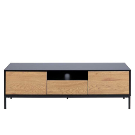 Leen Bakker - TV-meubel Avola - Zwart/eiken - 45x140x40 Cm - MDF - Bruin#Zwart