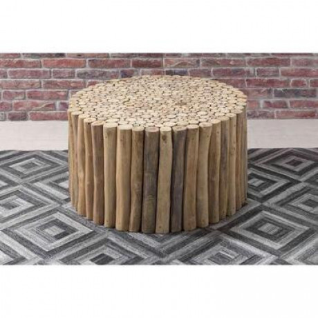 Salontafel Ortiga - naturel - 40xØ80 cm - Leen Bakker