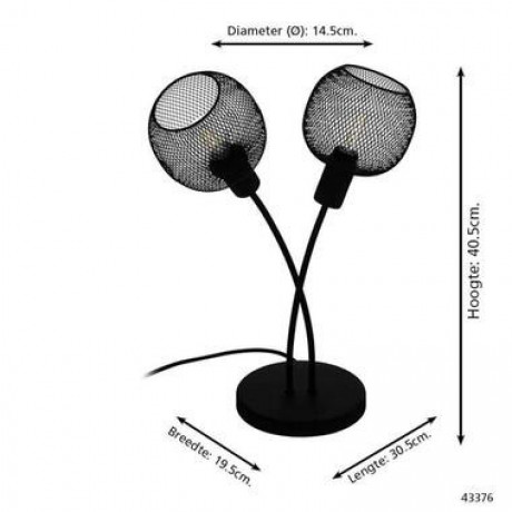 EGLO tafellamp Wrington - zwart - Leen Bakker