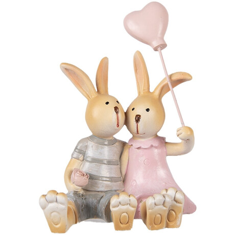 Clayre & Eef Decoratie Beeld Konijn 8x6x10 cm Bruin Kunststof