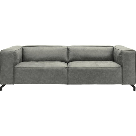 Goossens Bank Calvin grijs, micro leer, 3,5-zits, modern design