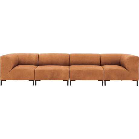 Goossens Excellent Bank Marshall cognac, leer, 2 x 1,5-zits, urban industrieel