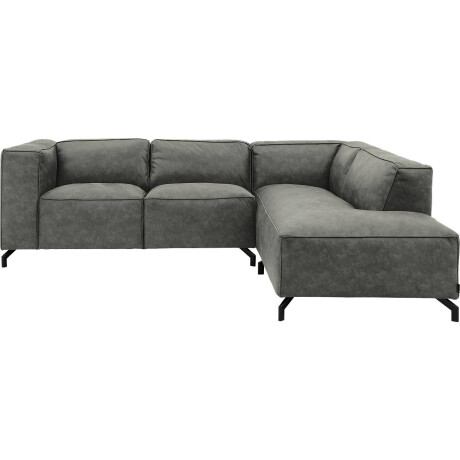 Goossens Bank Calvin grijs, micro leer, 2-zits, modern design met ligelement rechts