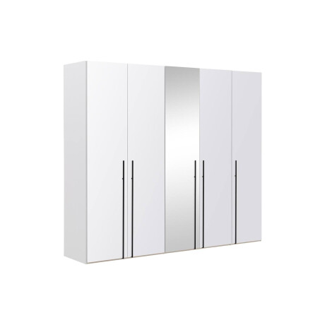 Goossens Kledingkast Easy Storage Ddk, Kledingkast 253 cm breed, 220 cm hoog, 4x glas draaideur en 1x spiegel draaideur midden