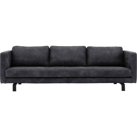 Goossens Excellent Bank Nuance zwart, leer, 4-zits, urban industrieel