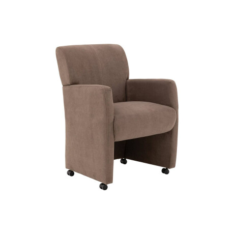 Goossens Eetkamerstoel Alex grijs stof met armleuning en met wielen, stijlvol landelijk