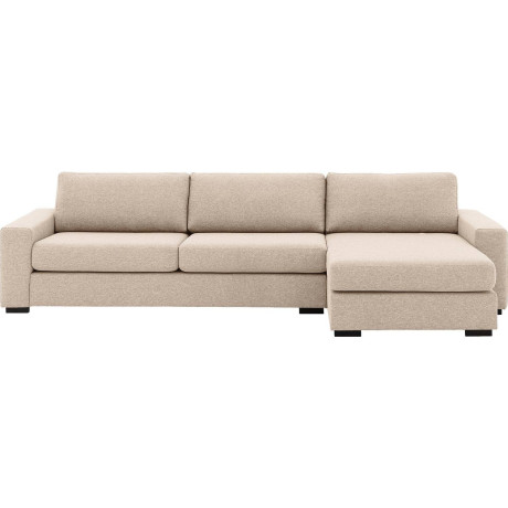 Goossens Hoekbank Lucca Met Chaise Longue wit, stof, 3-zits, stijlvol landelijk