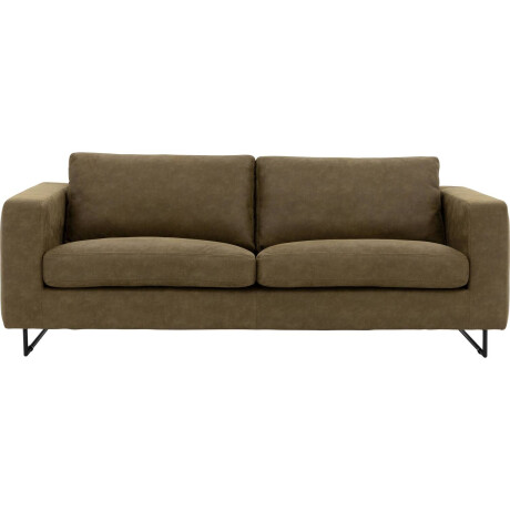 Goossens Excellent Bank Jovani groen, micro leer, 3-zits, urban industrieel