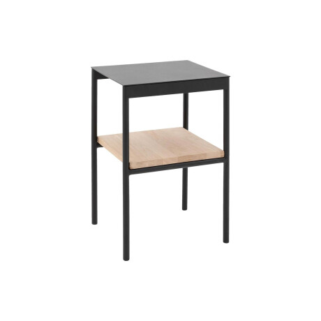 Goossens Nachtkastje Duc, hout eiken onbewerkt, urban industrieel, 37 x 56 x 34 cm