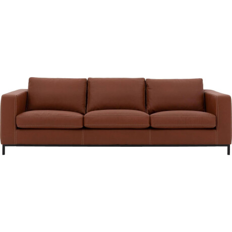 Goossens Excellent Bank Massimo cognac, leer, 3-zits, urban industrieel