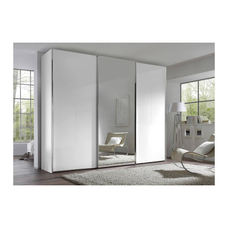 Goossens Kledingkast Big Choice Type 01 163, Slaapkamerkast 280 cm breed, 222 cm hoog, 2 glas schuifdeuren en 1 spiegel schuifdeur midden