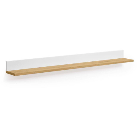 Kave Home Kave Home Abilen, Abilen wandplank in eiken fineer en wit gelakt 120 x 15 cm fsc 100%