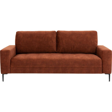 Goossens Bank Coco bruin, stof, 3-zits, stijlvol landelijk