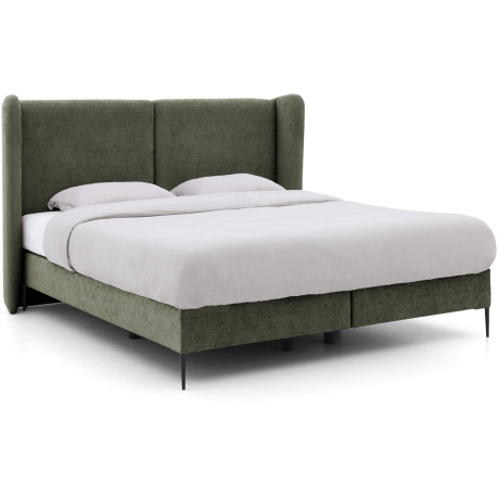 Goossens Boxspring Ease Classic Incl. Matras, Vlak 160 x 200 cm (=2x 80 x 200 cm) met hoofdbord + 2x matras shapes 1