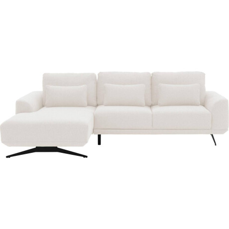 Goossens Excellent Bank Princess Met Elektrisch Uitschuifbaar Zitvlak wit, stof, 3-zits, elegant chic met chaise longue links