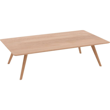 Goossens Salontafel Ferry rechthoekig, hout eiken blank, elegant chic, 135 x 36 x 75 cm