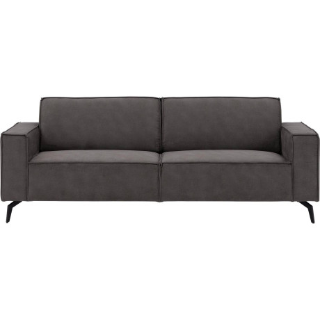 Goossens Hoekbank Hercules donkergrijs, microvezel, 3-zits, modern design